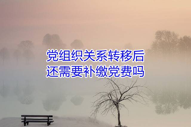 党组织关系转移后还需要补缴党费吗