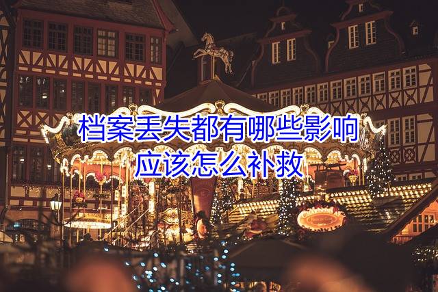 档案丢失都有哪些影响，应该怎么补救