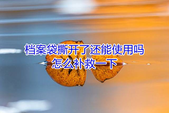 档案袋撕开了还能使用吗，怎么补救一下