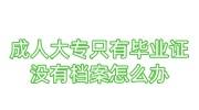 成人大专只有毕业证没有档案怎么办，影响政审吗