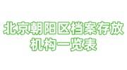 北京朝阳区档案存放机构名称+地址+电话一览表