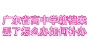 广东省高中学籍档案丢了怎么办如何补办