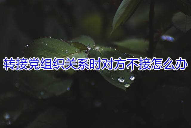 转接党组织关系时对方不接怎么办