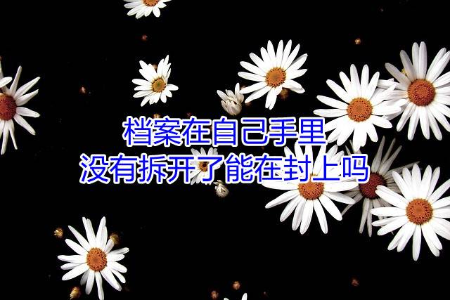 档案在自己手里没有拆开了能在封上吗