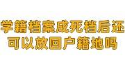学籍档案成死档后还可以放回户籍地吗，找机构激活多少钱