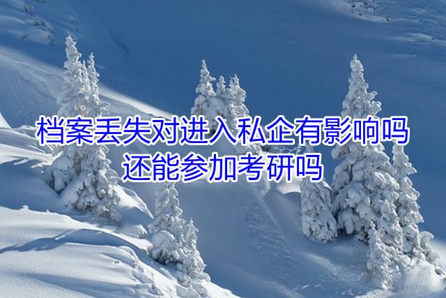 档案丢失对进入私企有影响吗，还能参加考研吗