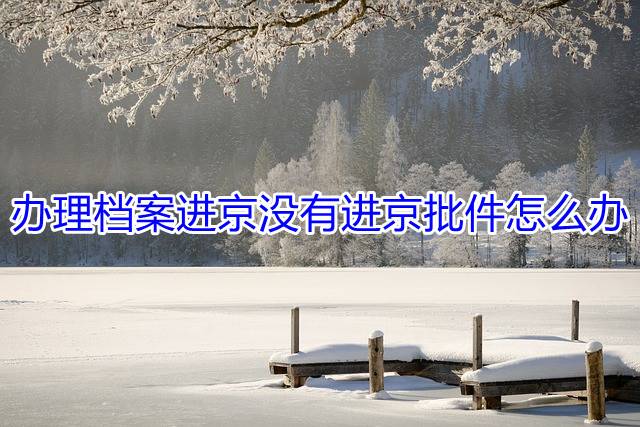 办理档案进京没有进京批件怎么办