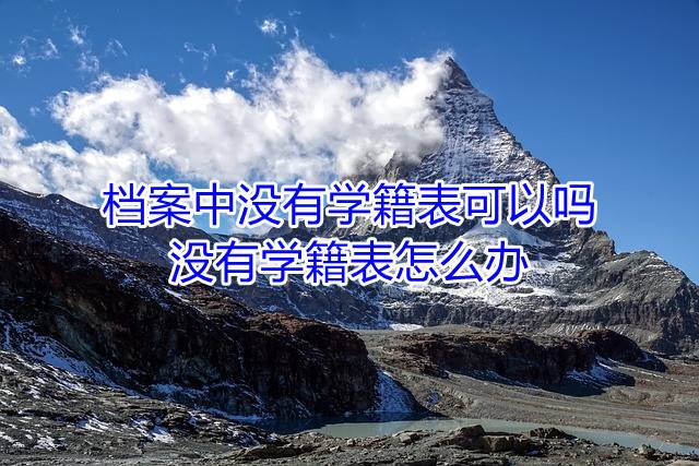 档案中没有学籍表可以吗，没有学籍表怎么办