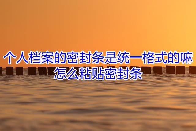 个人档案的密封条是统一格式的嘛，怎么粘贴密封条