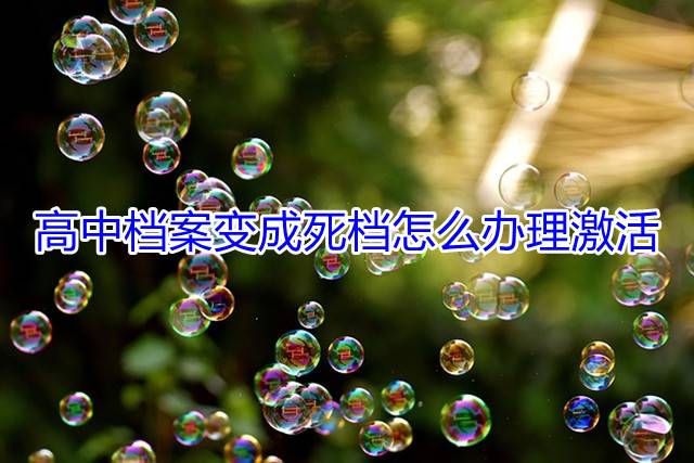 高中档案变成死档怎么办理激活