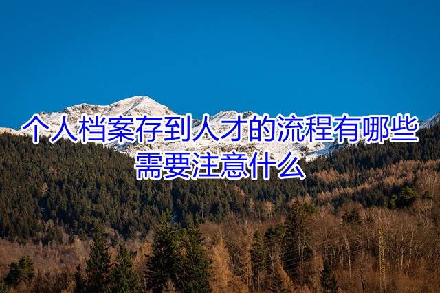 个人档案存到人才的流程有哪些，需要注意什么