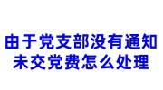 由于党支部没有通知，未交党费怎么处理，可以申请恢复吗