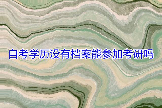 自考学历没有档案能参加考研吗