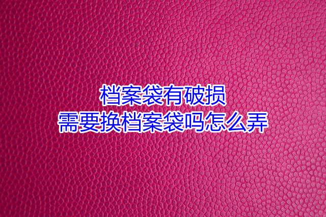 档案袋有破损需要换档案袋吗怎么弄