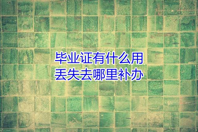 毕业证有什么用，丢失去哪里补办