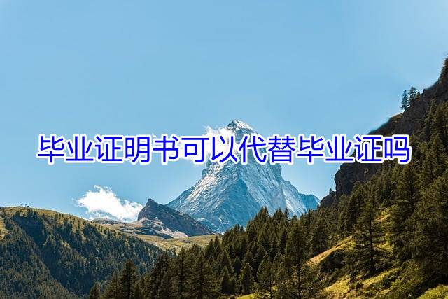 毕业证明书可以代替毕业证吗