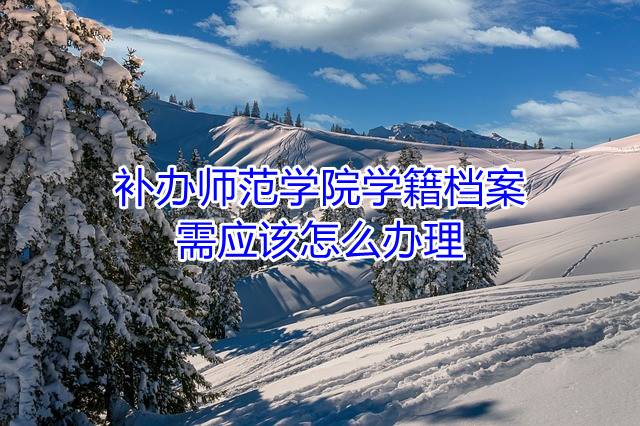 补办师范学院学籍档案需应该怎么办理