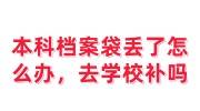 本科档案袋丢了怎么办，可以去学校补吗