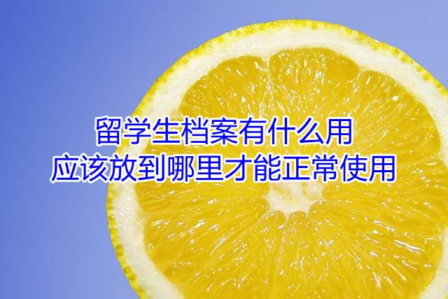 留学生档案有什么用，应该放到哪里才能正常使用