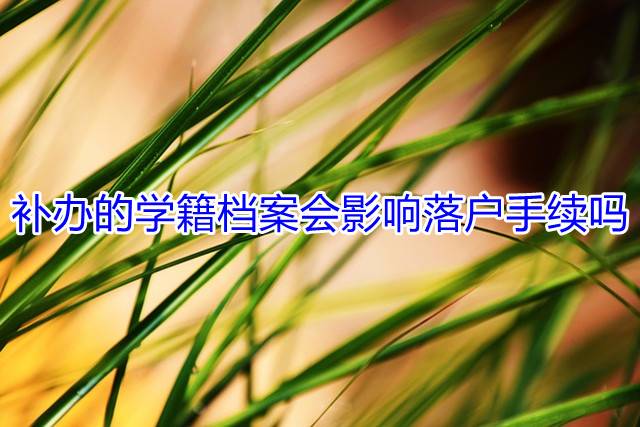 补办的学籍档案会影响落户手续吗