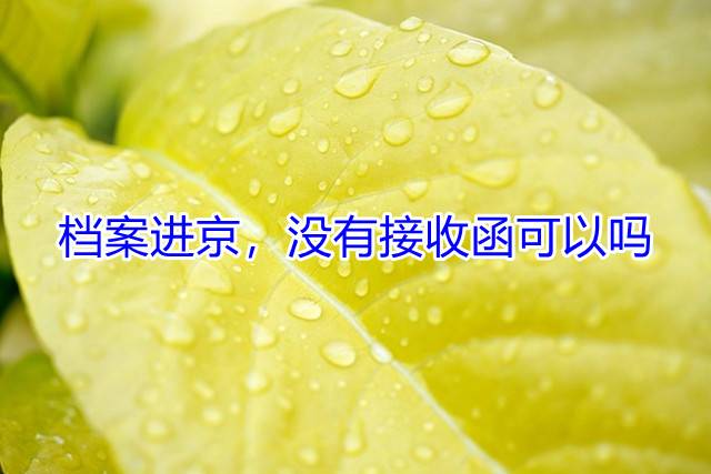 档案进京，没有接收函可以吗