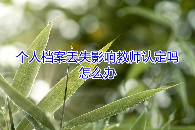 个人档案丢失影响教师认定吗，怎么办