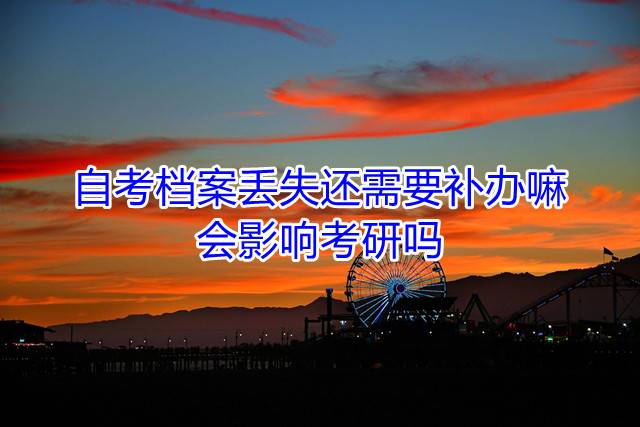 自考档案丢失还需要补办嘛，会影响考研吗