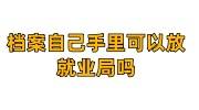 档案自己手里可以放就业局吗