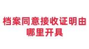 档案同意接收证明由哪里开具，办理流程大全