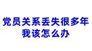 党员关系丢失很多年我该怎么办，怎么找回来