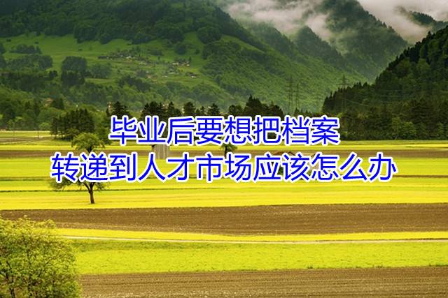 毕业后要想把档案转递到人才市场应该怎么办
