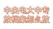 中央电大中专放档案怎么放，档案放进人才手续材料大全