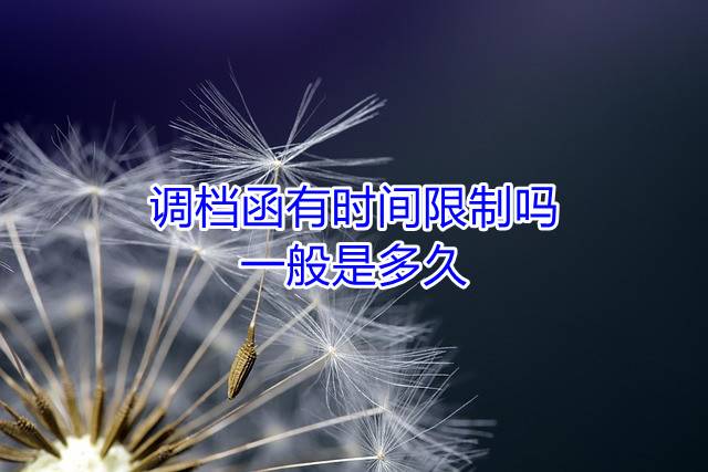 调档函有时间限制吗，一般是多久