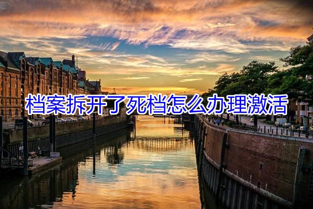 档案拆开了死档怎么办理激活