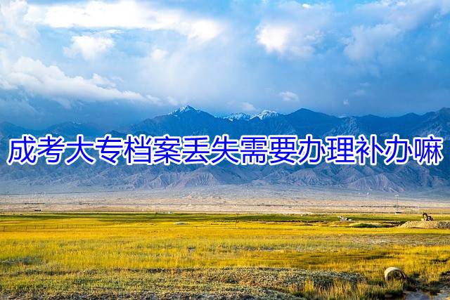 成考大专档案丢失需要办理补办嘛