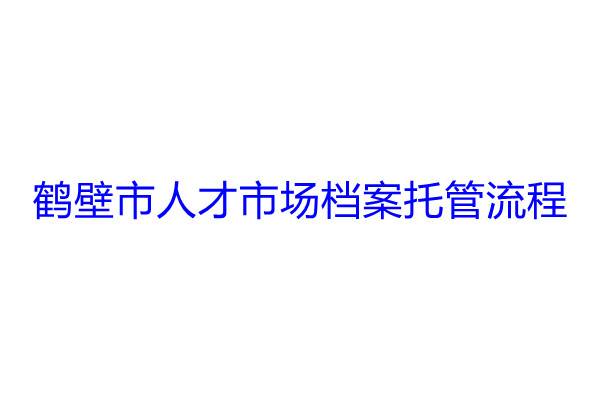 鹤壁市人才市场档案托管流程