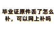 毕业证原件丢了怎么补回来，网上可以补毕业证吗