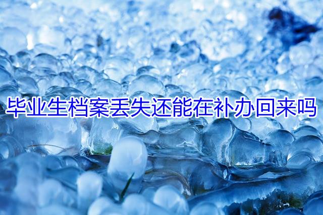 毕业生档案丢失还能在补办回来吗