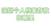 深圳个人档案存放在哪里，接收在自己手里的档案袋吗