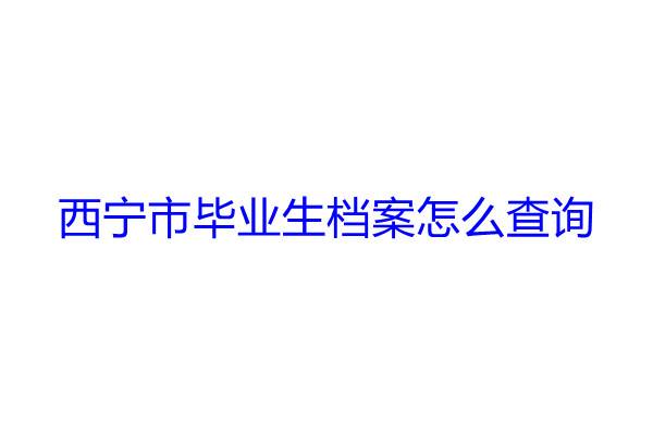 西宁市毕业生档案怎么查询