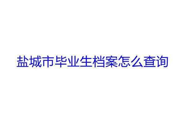 盐城市毕业生档案怎么查询