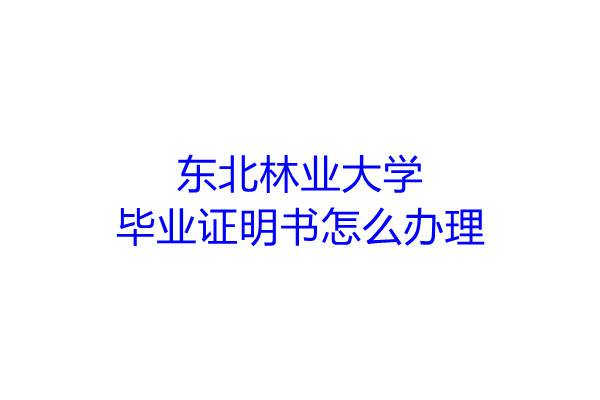 东北林业大学毕业证明书怎么办理