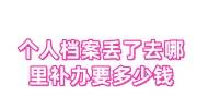 个人档案丢了去哪里补办，找档案服务机构要多少钱