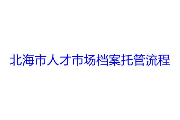 北海市人才市场档案托管流程