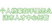 个人档案在自己手里怎么送市人才中心托管