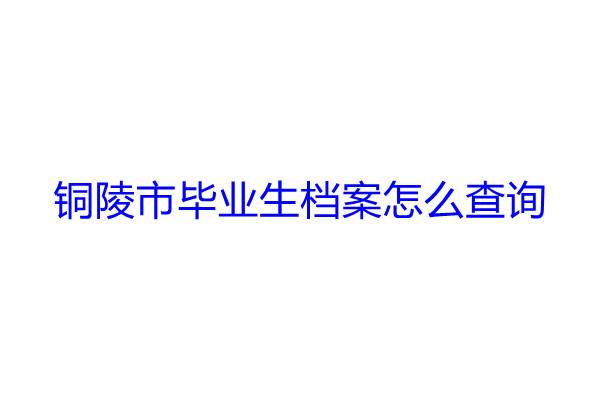 铜陵市毕业生档案怎么查询