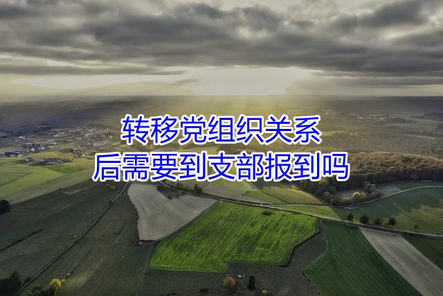 转移党组织关系后需要到支部报到吗