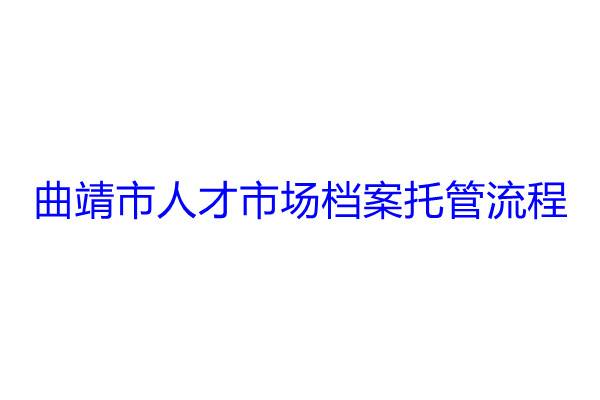 曲靖市人才市场档案托管流程