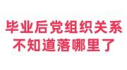 毕业后党组织关系不知道落哪里了的查询及补救办法