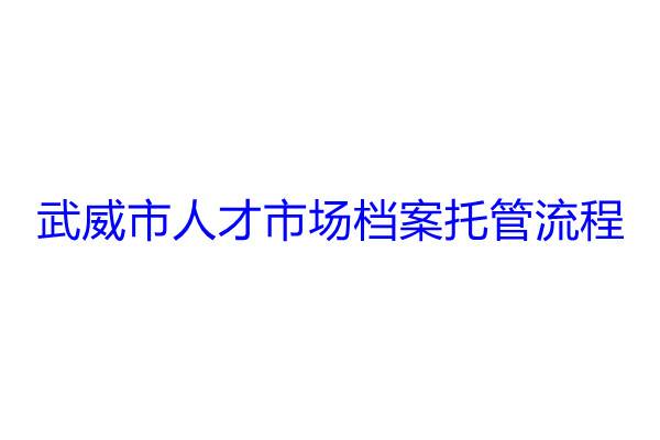 武威市人才市场档案托管流程
